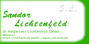sandor lichtenfeld business card